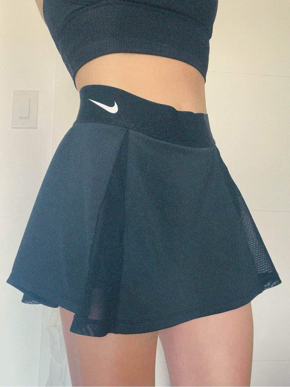 Nike black mesh panel tennis skort women’s XS